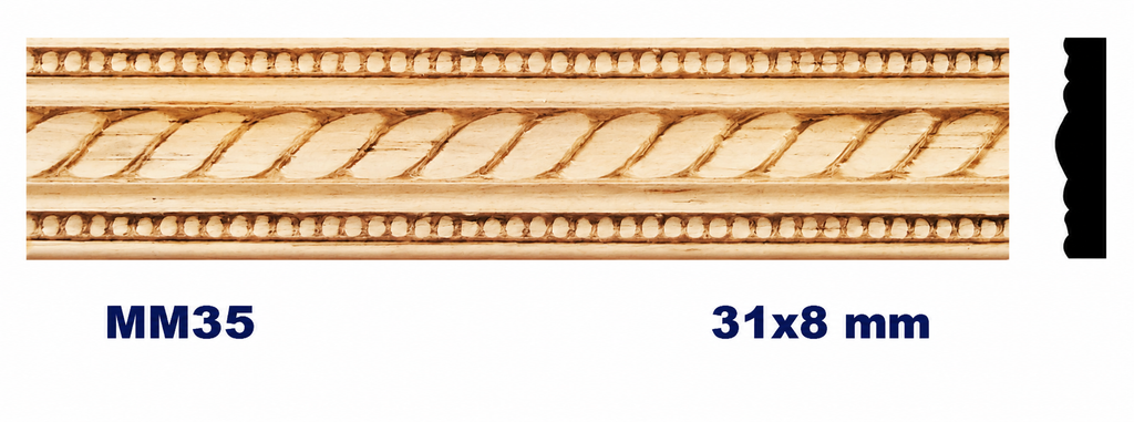 Moldura de madera grabada para mueble MM-35 – Kit de 4 piezas