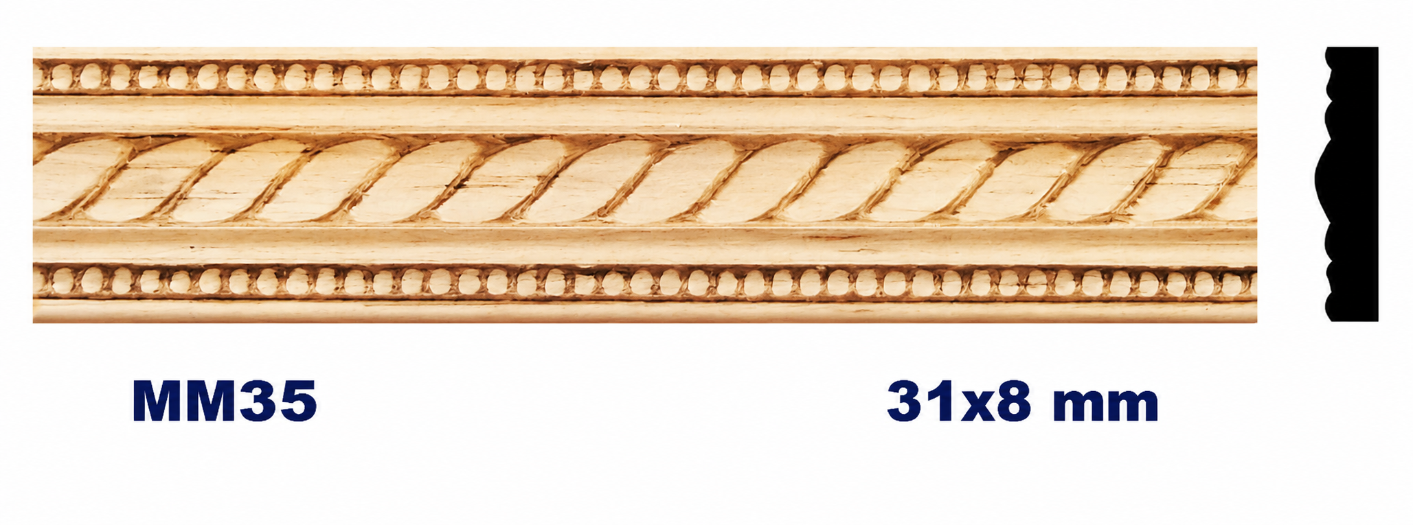 Moldura de madera grabada para mueble MM-35 – Kit de 2 piezas