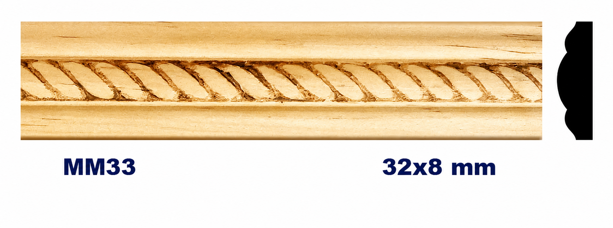 Moldura de madera grabada para mueble MM-33 – Kit de 2 piezas