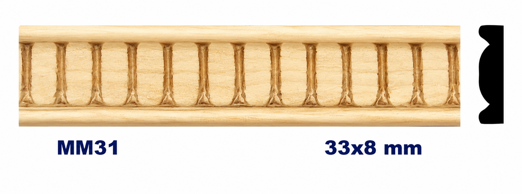 Moldura de madera grabada para mueble MM-31 – Kit de 2 piezas