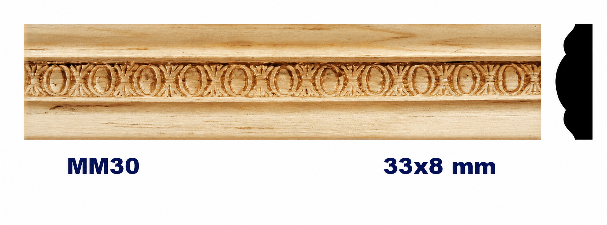 Moldura de madera grabada para mueble MM-30 – Kit de 2 piezas