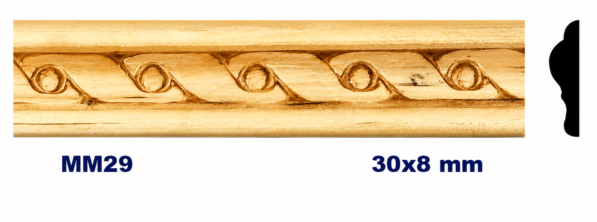 Moldura de madera grabada para mueble MM-29 – Kit de 2 piezas