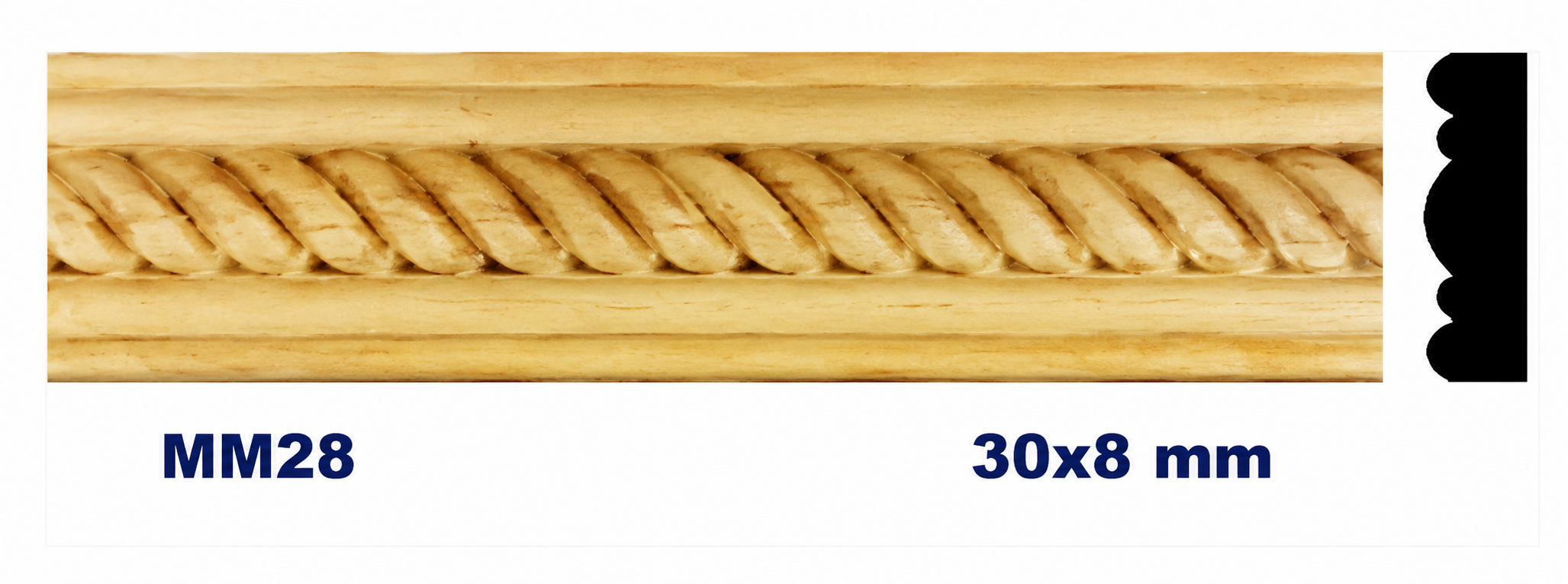 Moldura de madera grabada para mueble MM-28 – Kit de 2 piezas
