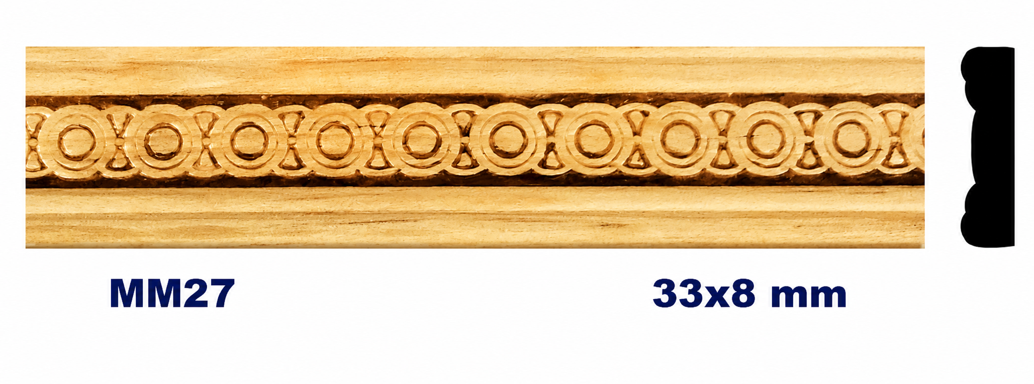 Moldura de madera grabada para mueble MM-27 – Kit de 2 piezas