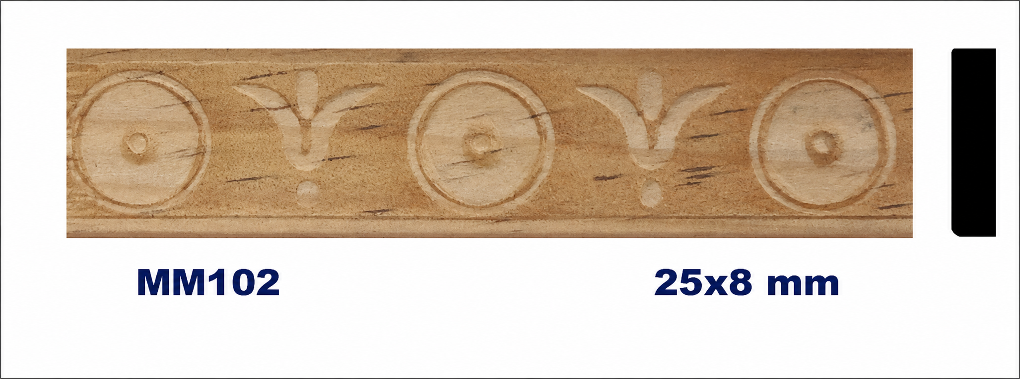 Moldura de madera grabada para mueble MM-102 – Kit de 2 piezas