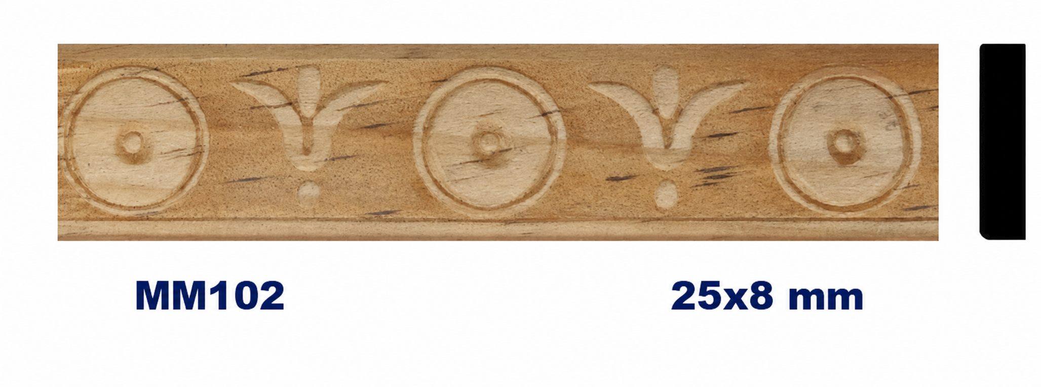Moldura de madera grabada para mueble MM-101 – Kit de 2 piezas