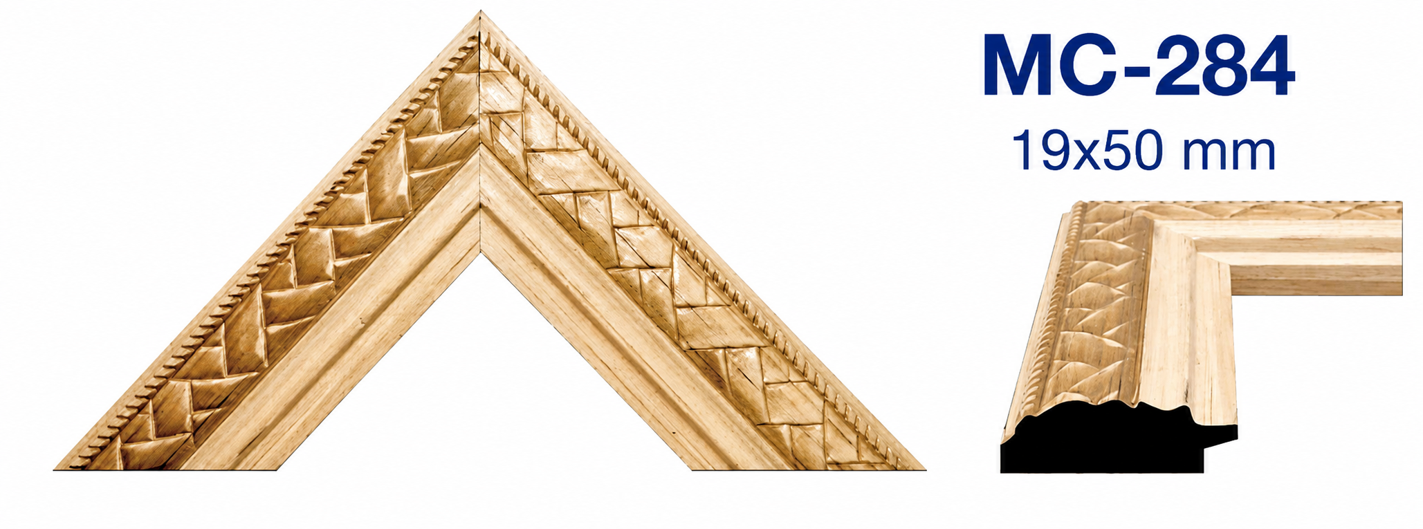 Moldura de madera grabada para marco MC284 – Kit de 2 piezas