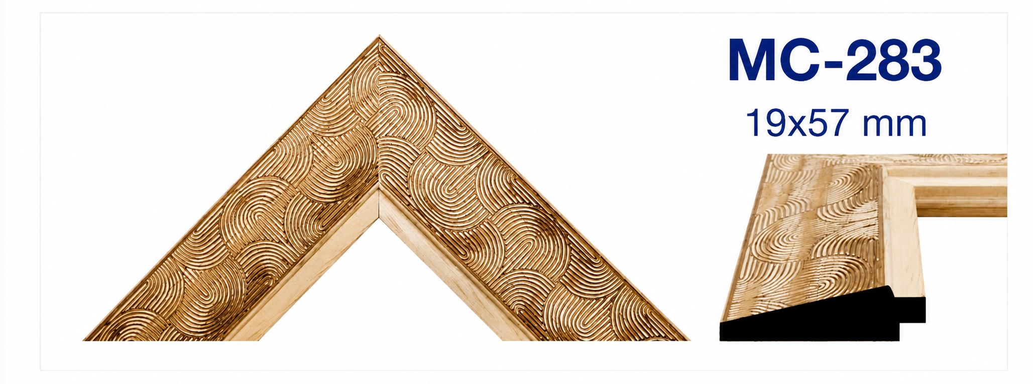 Moldura de madera grabada para marco MC283 – Kit de 2 piezas