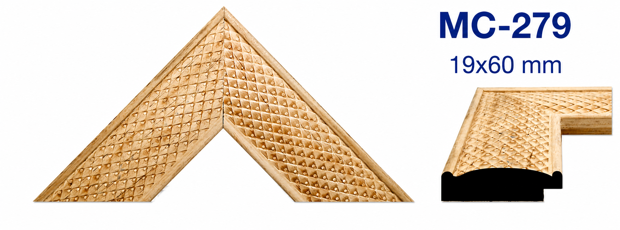 Moldura de madera grabada para marco MC279 – Kit de 2 piezas