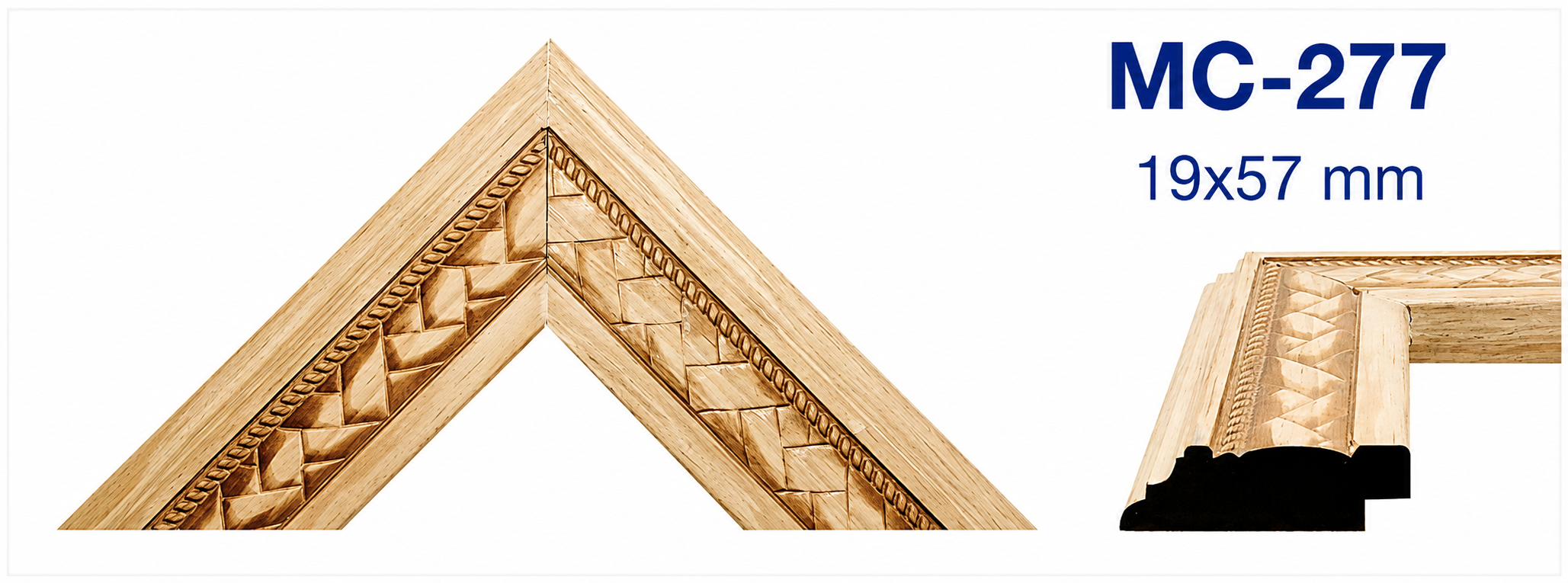 Moldura de madera grabada para marco MC277 – Kit de 2 piezas