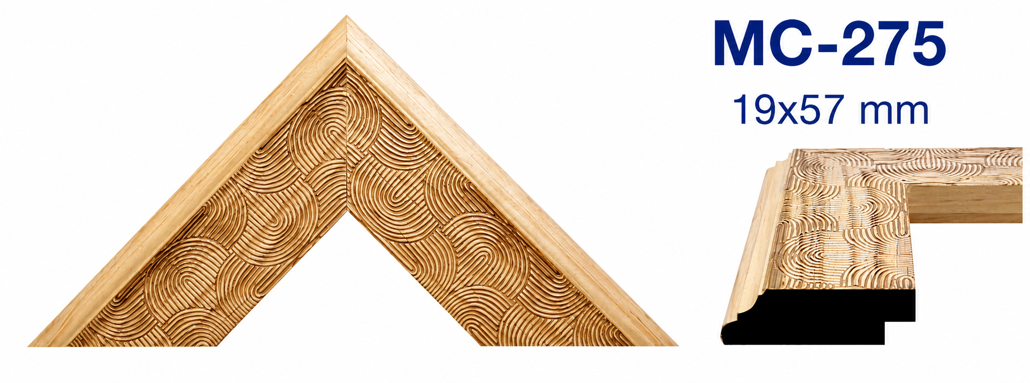 Moldura de madera grabada para marco MC275 – Kit de 2 piezas