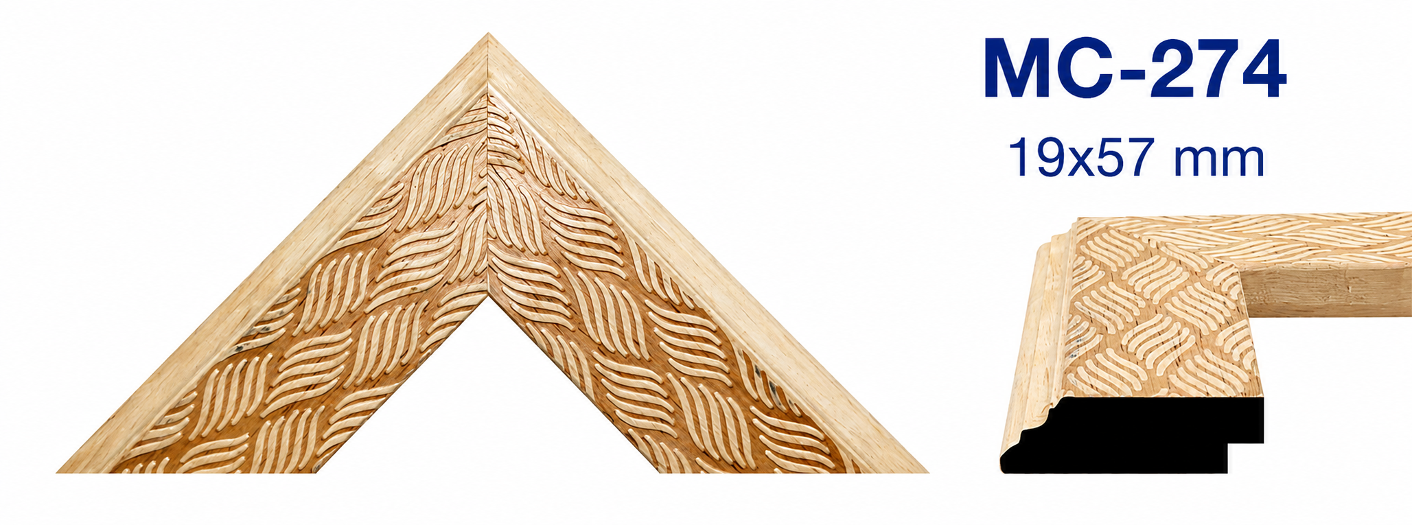 Moldura de madera grabada para marco MC274 – Kit de 2 piezas