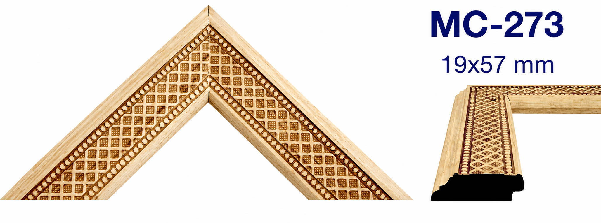 Moldura de madera grabada para marco MC273 – Kit de 2 piezas