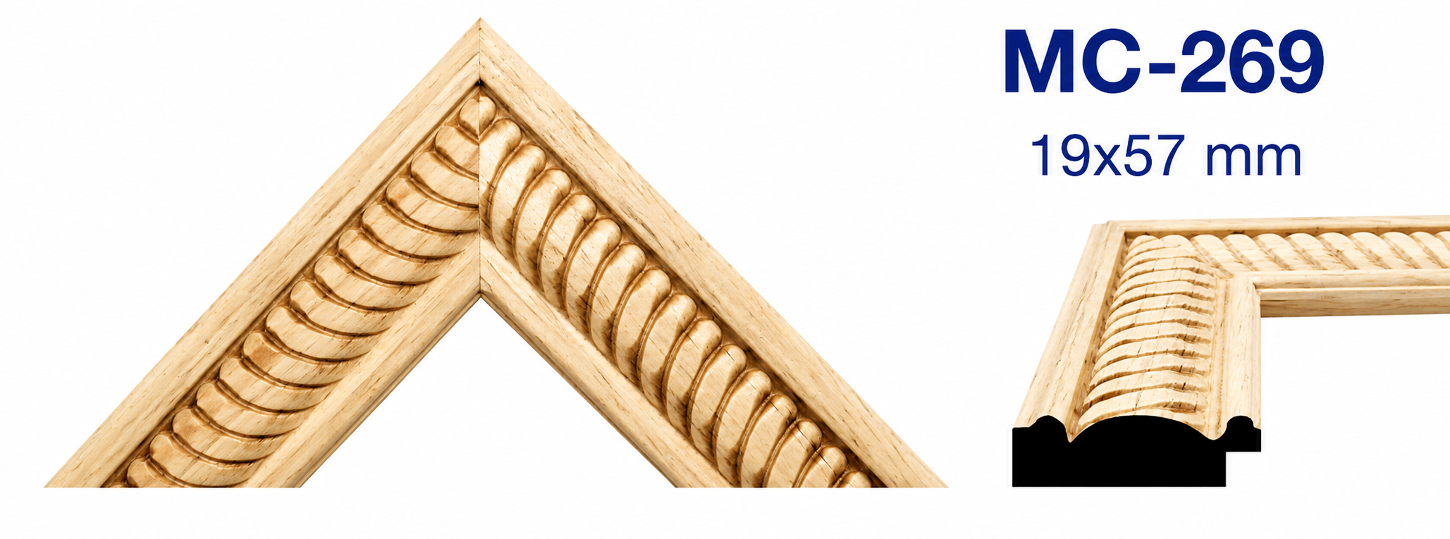 Moldura de madera grabada para marco MC269 – Kit de 2 piezas