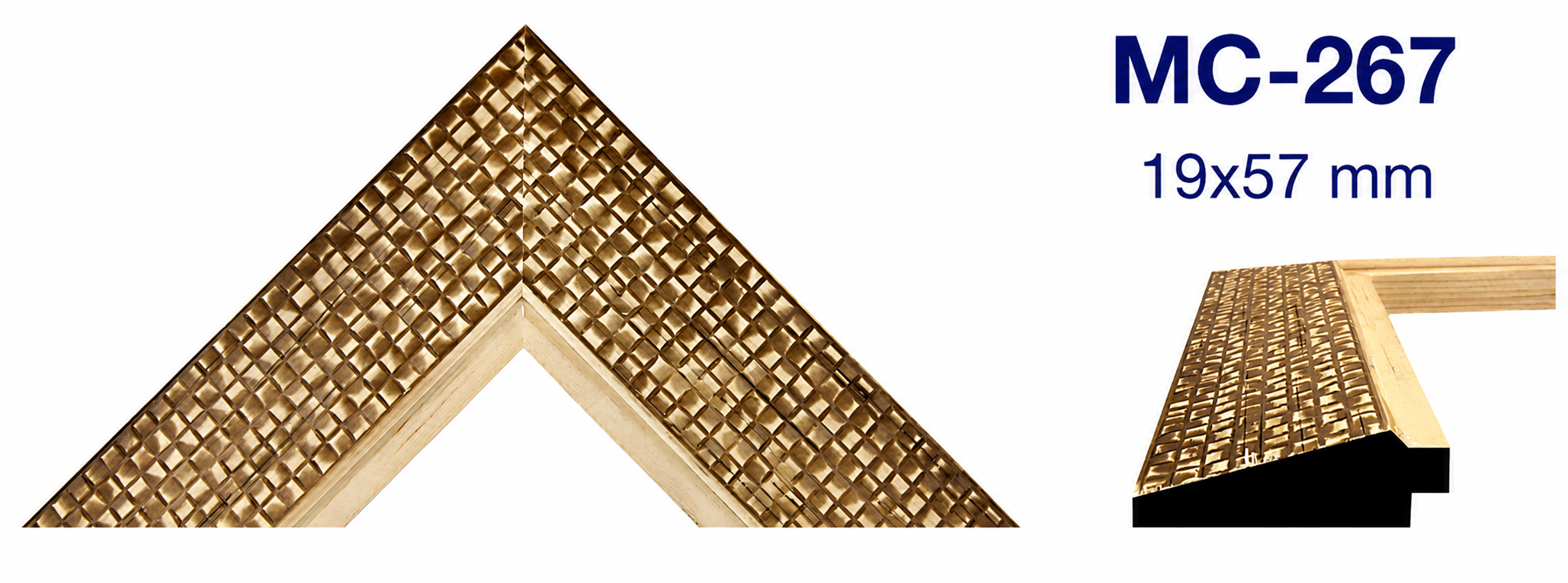 Moldura de madera grabada para marco MC267 – Kit de 2 piezas