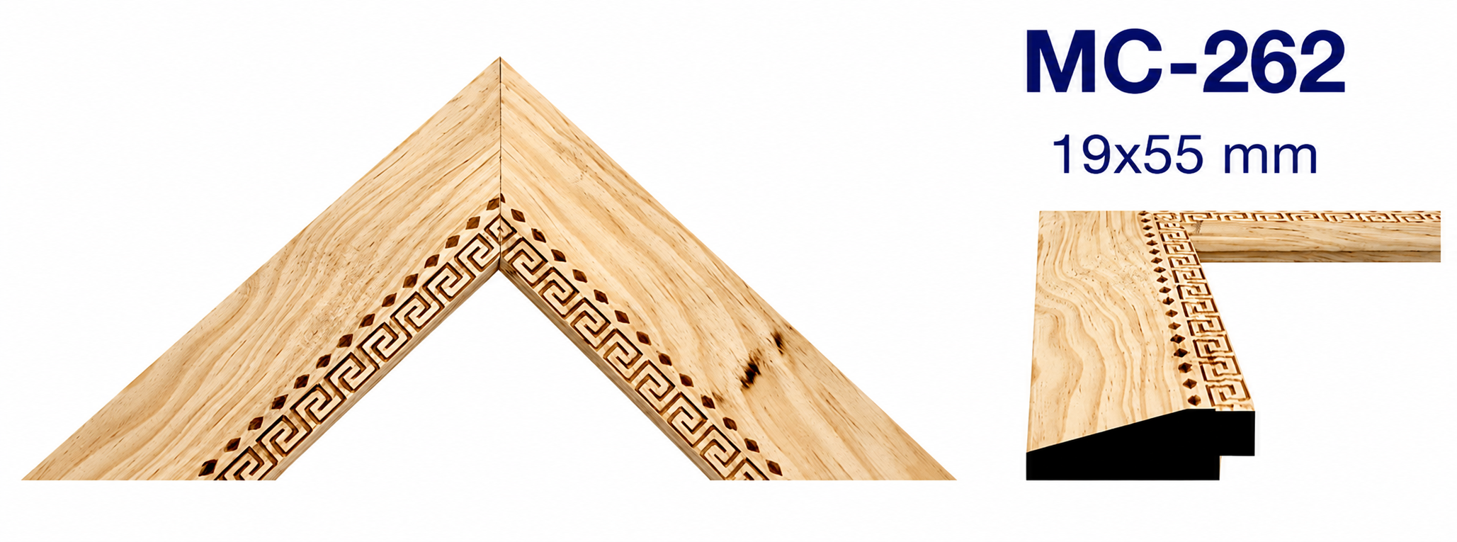 Moldura de madera grabada para marco MC262 – Kit de 2 piezas