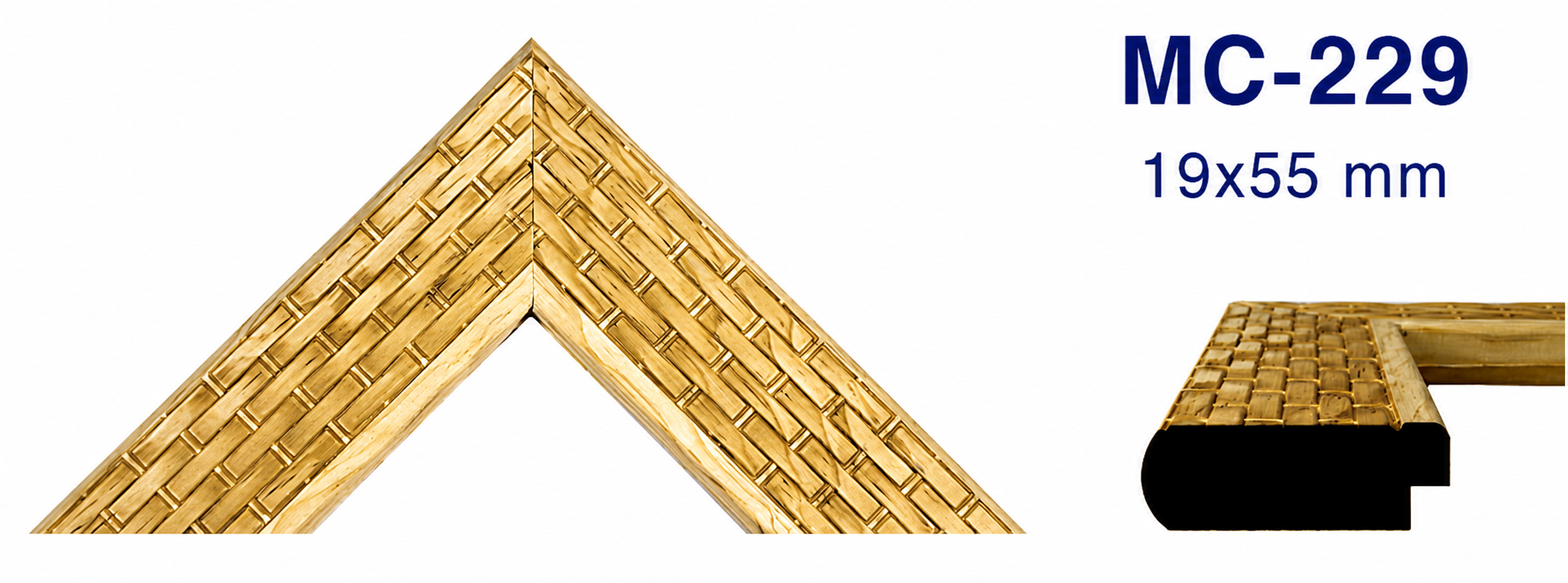 Moldura de madera grabada para marco MC229 – Kit de 2 piezas