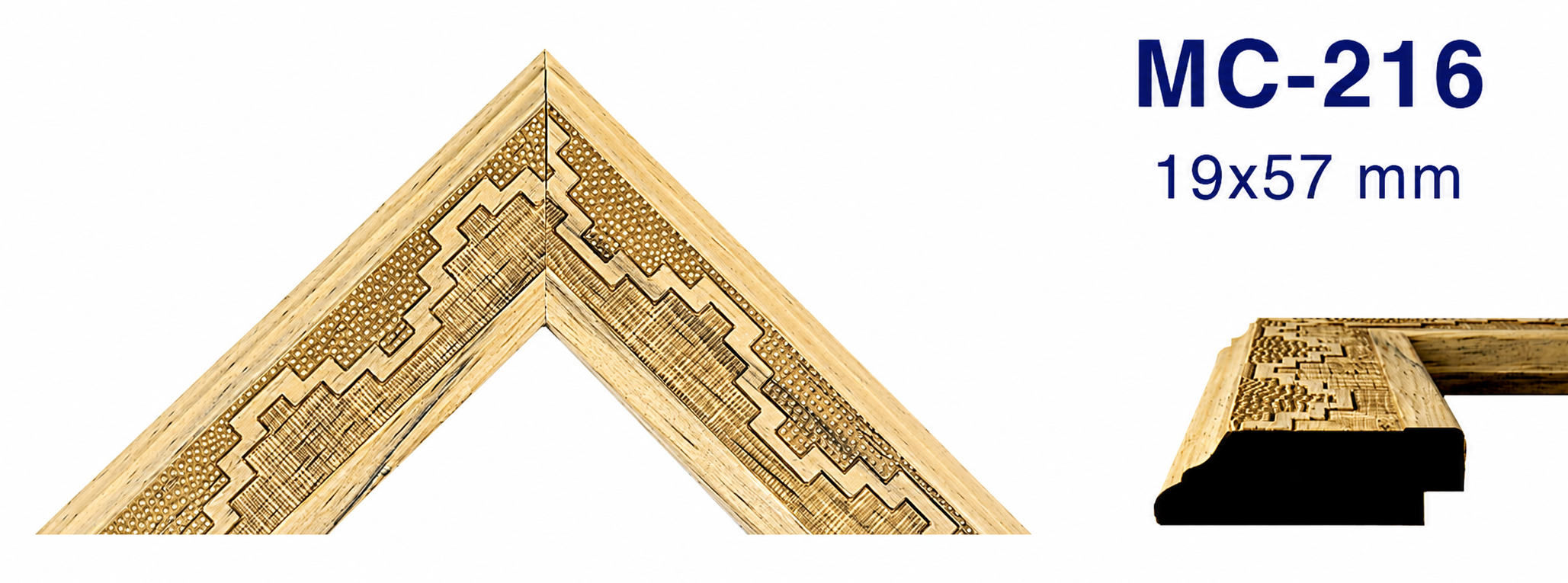Moldura de madera grabada para marco MC216 – Kit de 2 piezas