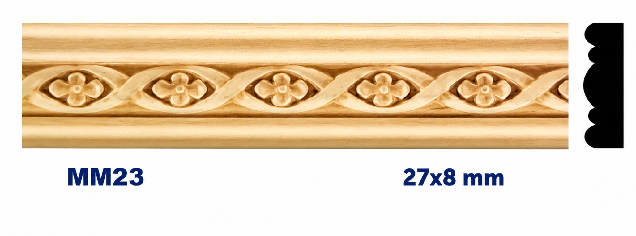 Moldura de madera grabada para mueble MM-23 – Kit de 2 piezas