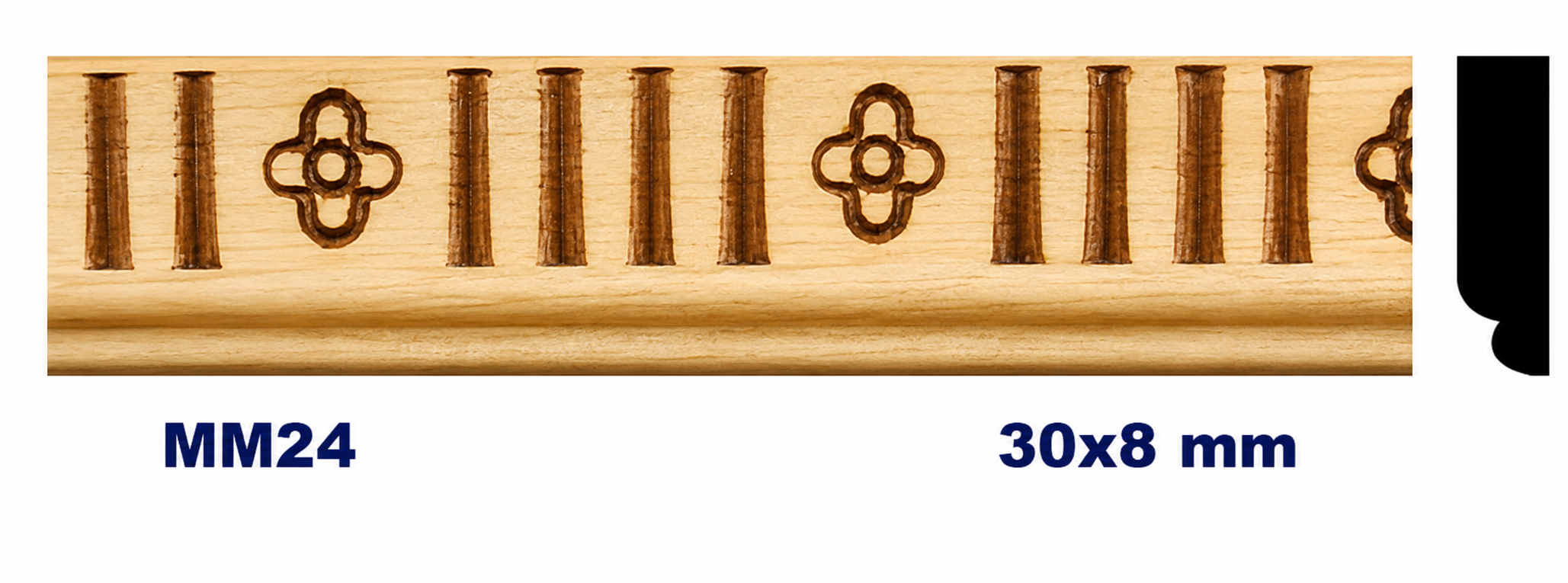 Moldura de madera grabada para mueble MM-24 – Kit de 2 piezas