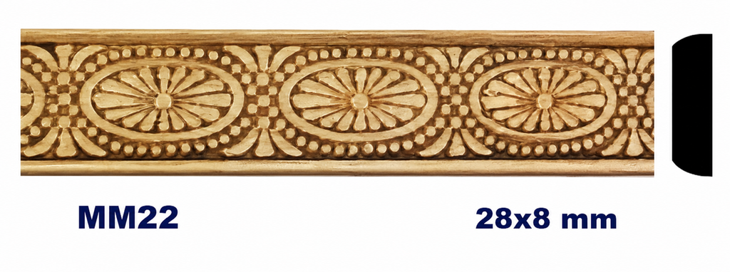 Moldura de madera grabada para mueble MM-22 – Kit de 4 piezas