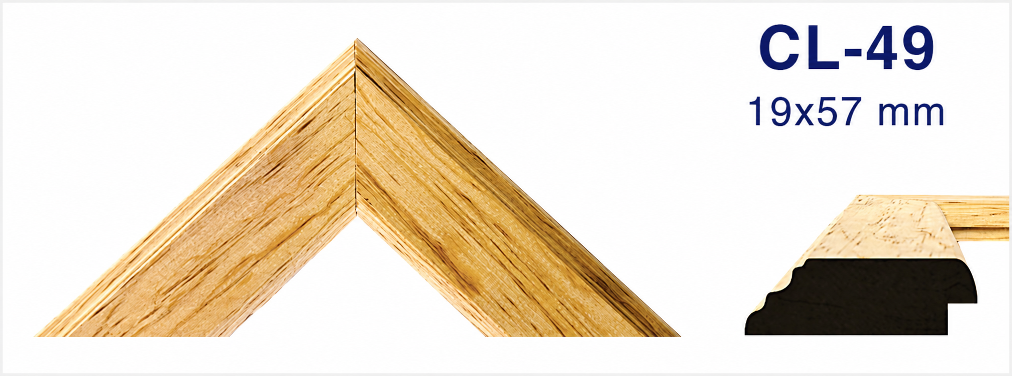 Moldura de madera lisa para marco CL49 – Kit de 2 piezas