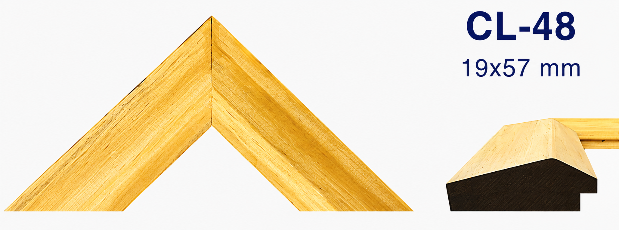 Moldura de madera lisa para marco CL48 – Kit de 2 piezas