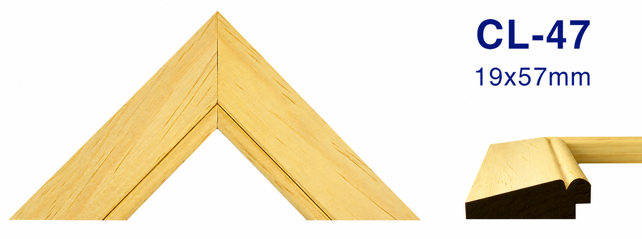 Moldura de madera lisa para marco CL47 – Kit de 2 piezas