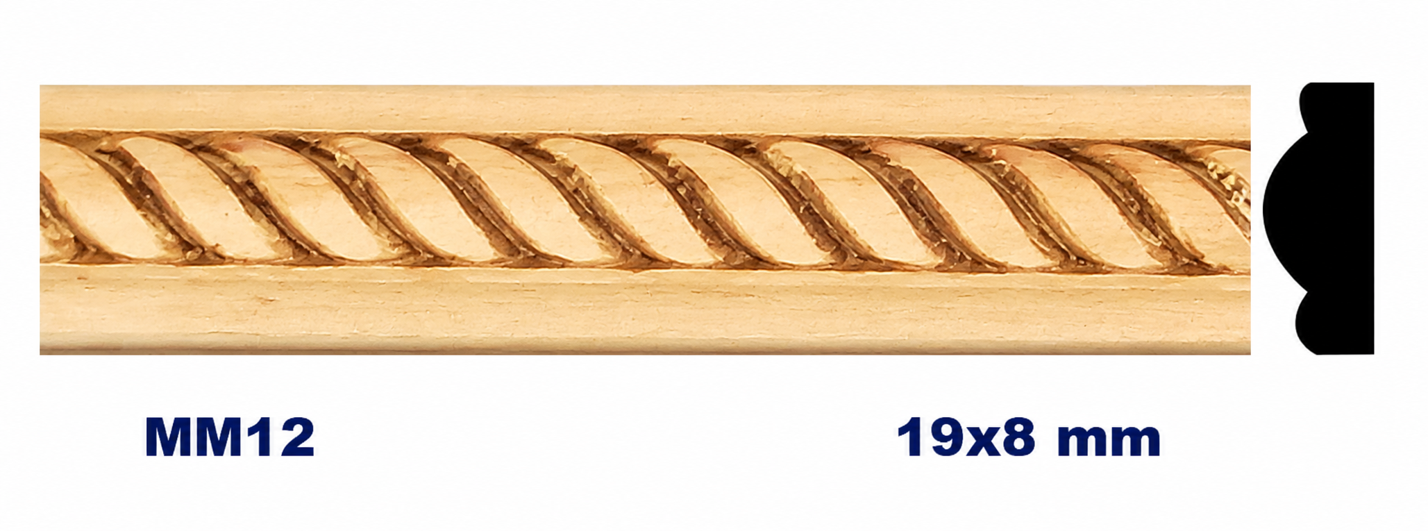 Moldura de madera grabada para mueble MM-12 – Kit de 2 piezas
