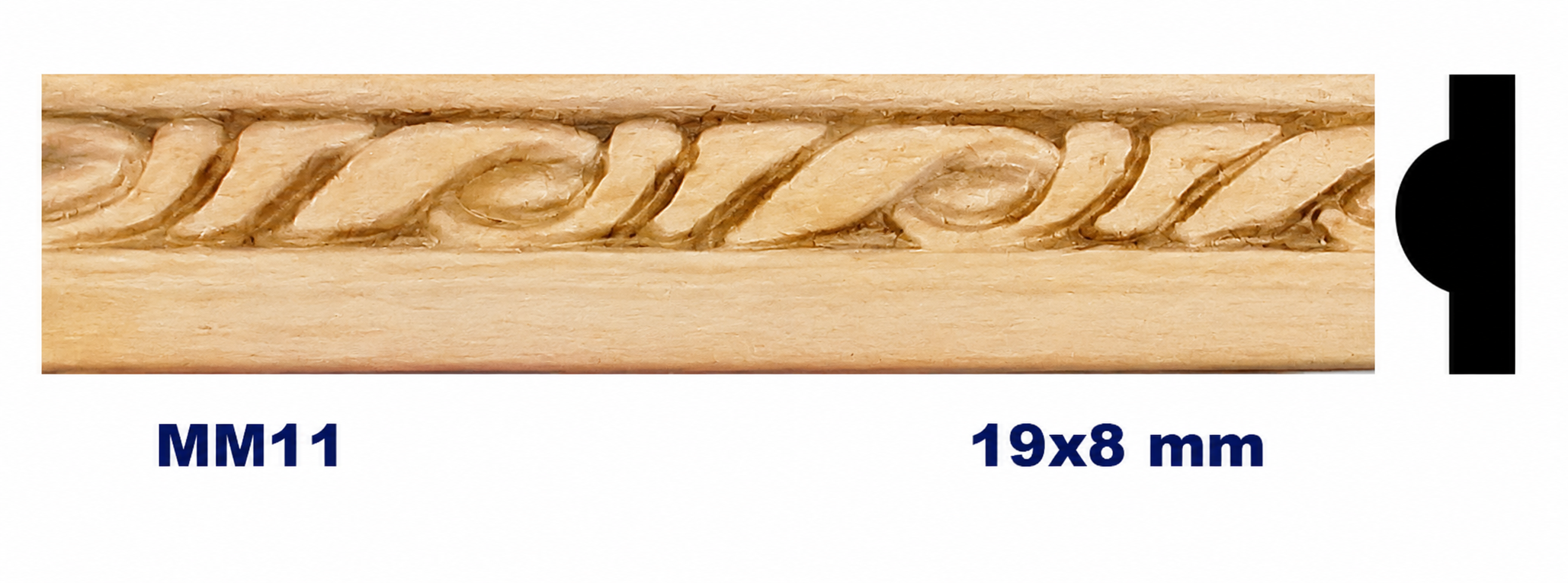 Moldura de madera grabada para mueble MM-11 – Kit de 2 piezas