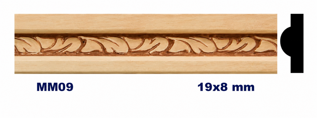 Moldura de madera grabada para mueble MM-09 – Kit de 4 piezas