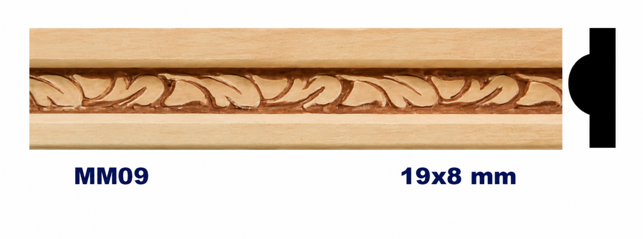Moldura de madera grabada para mueble MM-09 – Kit de 2 piezas