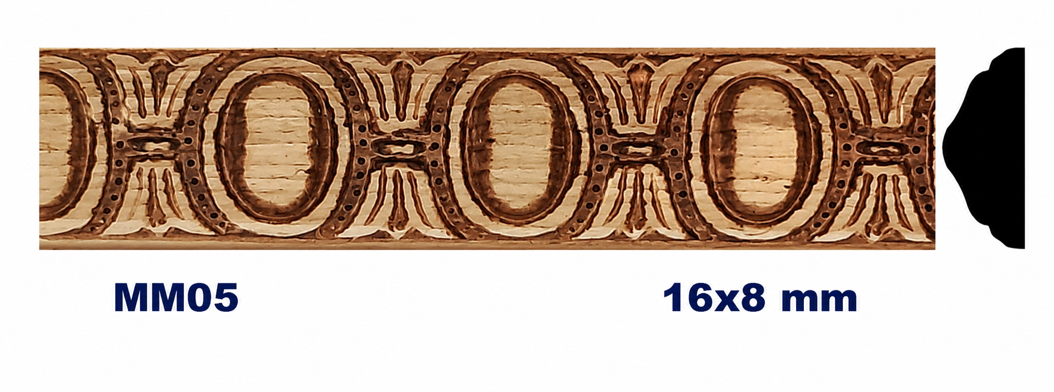 Moldura de madera grabada para mueble MM-05 – Kit de 2 piezas