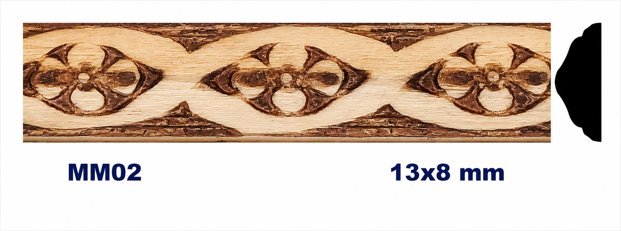 Moldura de madera grabada para mueble MM-02 – Kit de 2 piezas