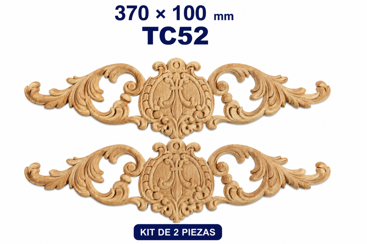 Kit de 2 Aplicaciones Decorativas de Madera modelo TC52