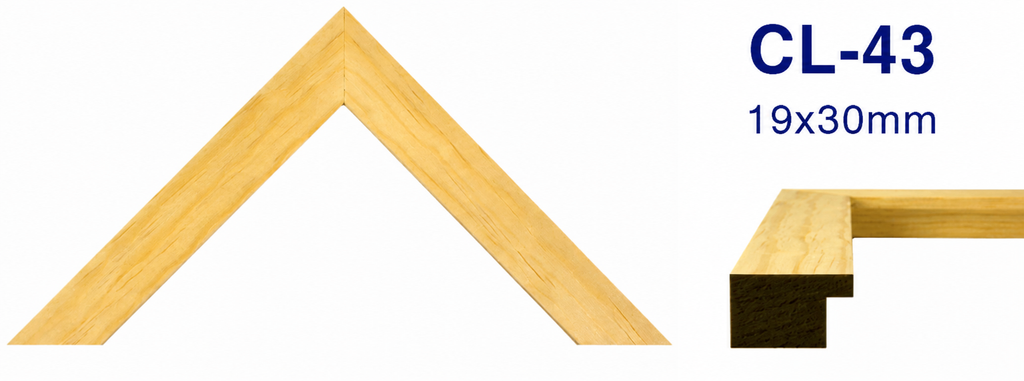 Moldura de madera lisa para marco CL43 – Kit de 4 piezas