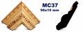 Moldura de madera grabada para marco MC37 – Kit de 4 piezas