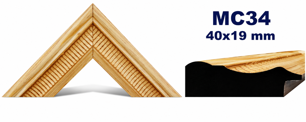 Moldura de madera grabada para marco MC34 – Kit de 4 piezas