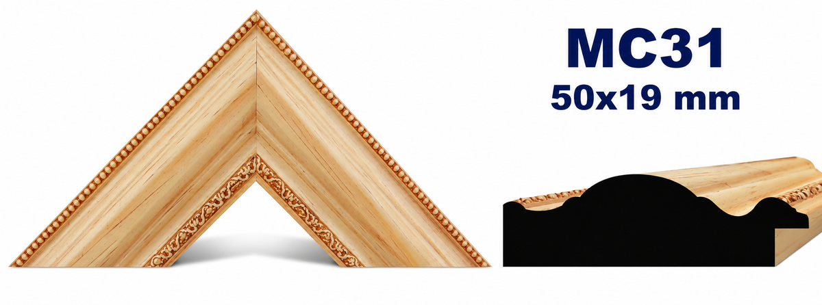 Moldura de madera grabada para marco MC31 – Kit de 4 piezas