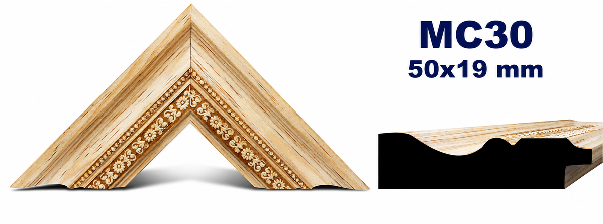 Moldura de madera grabada para marco MC30 – Kit de 4 piezas