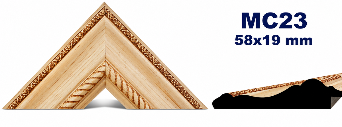 Moldura de madera grabada para marco MC23 – Kit de 4 piezas