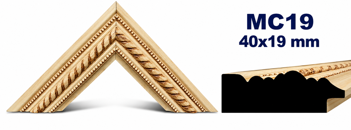 Moldura de madera grabada para marco MC19 – Kit de 4 piezas