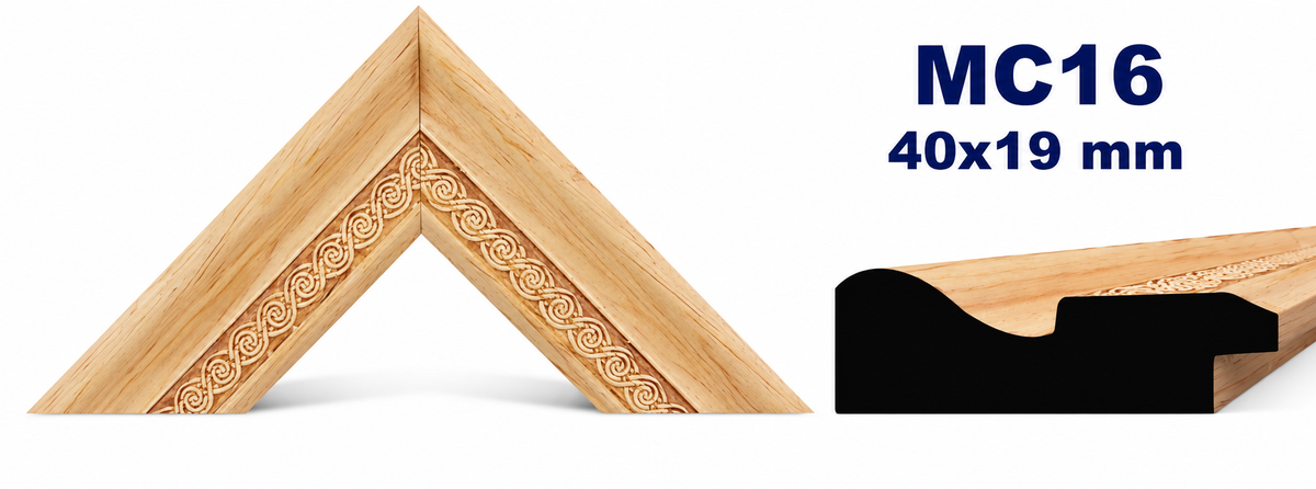 Moldura de madera grabada para marco MC16 – Kit de 4 piezas
