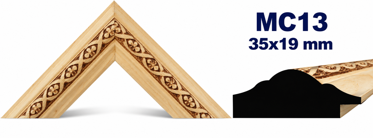 Moldura de madera grabada para marco MC13 – Kit de 4 piezas