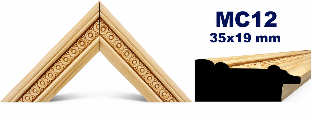 Moldura de madera grabada para marco MC12 – Kit de 4 piezas