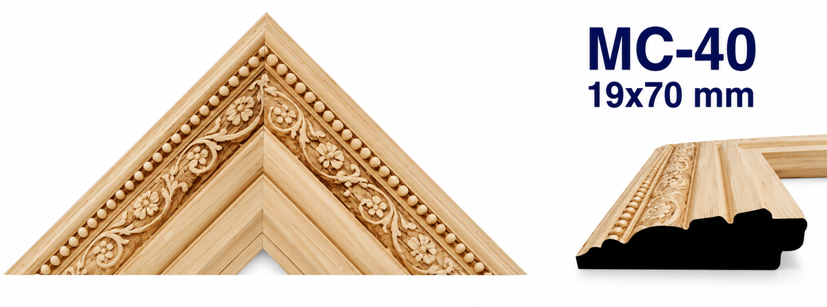Moldura de madera grabada para marco MC40 – Kit de 4 piezas