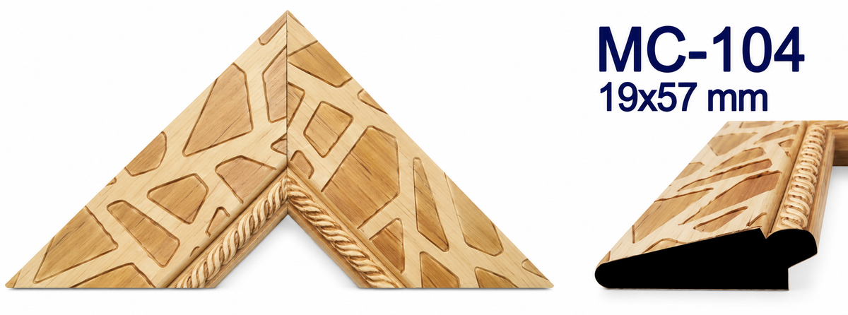 Moldura de madera grabada para marco MC104 – Kit de 4 piezas
