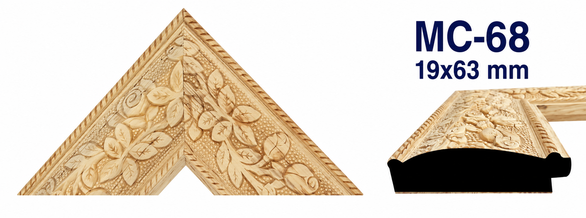 Moldura de madera grabada para marco MC68 – Kit de 4 piezas