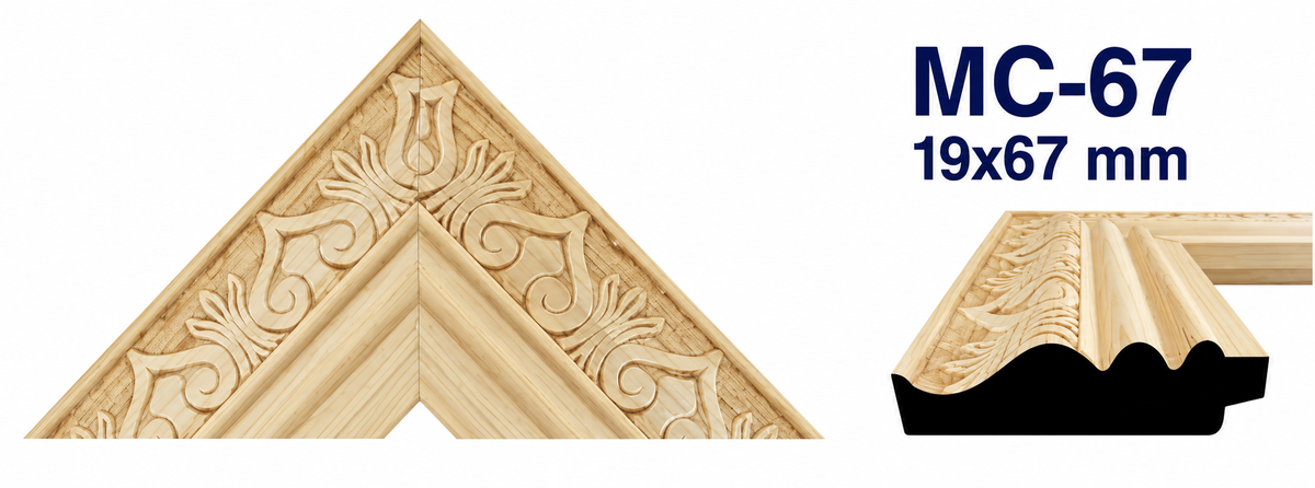 Moldura de madera grabada para marco MC67 – Kit de 4 piezas