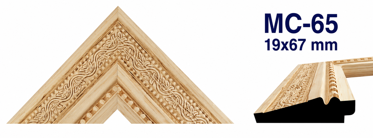 Moldura de madera grabada para marco MC65 – Kit de 4 piezas